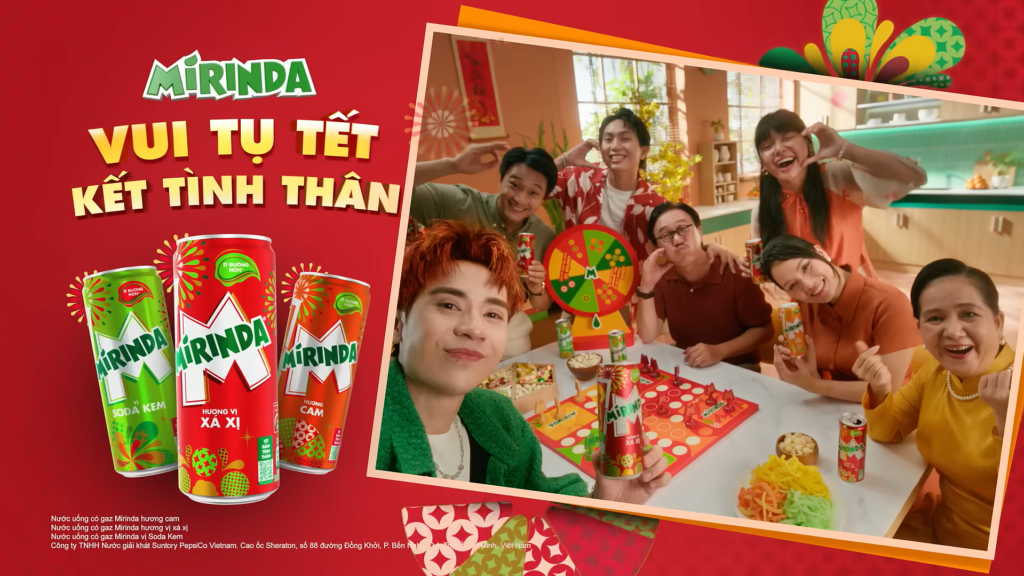 Mirinda lan tỏa không khí lễ hội qua campaign Tết 2025 “Vui tụ Tết, kết tình thân”