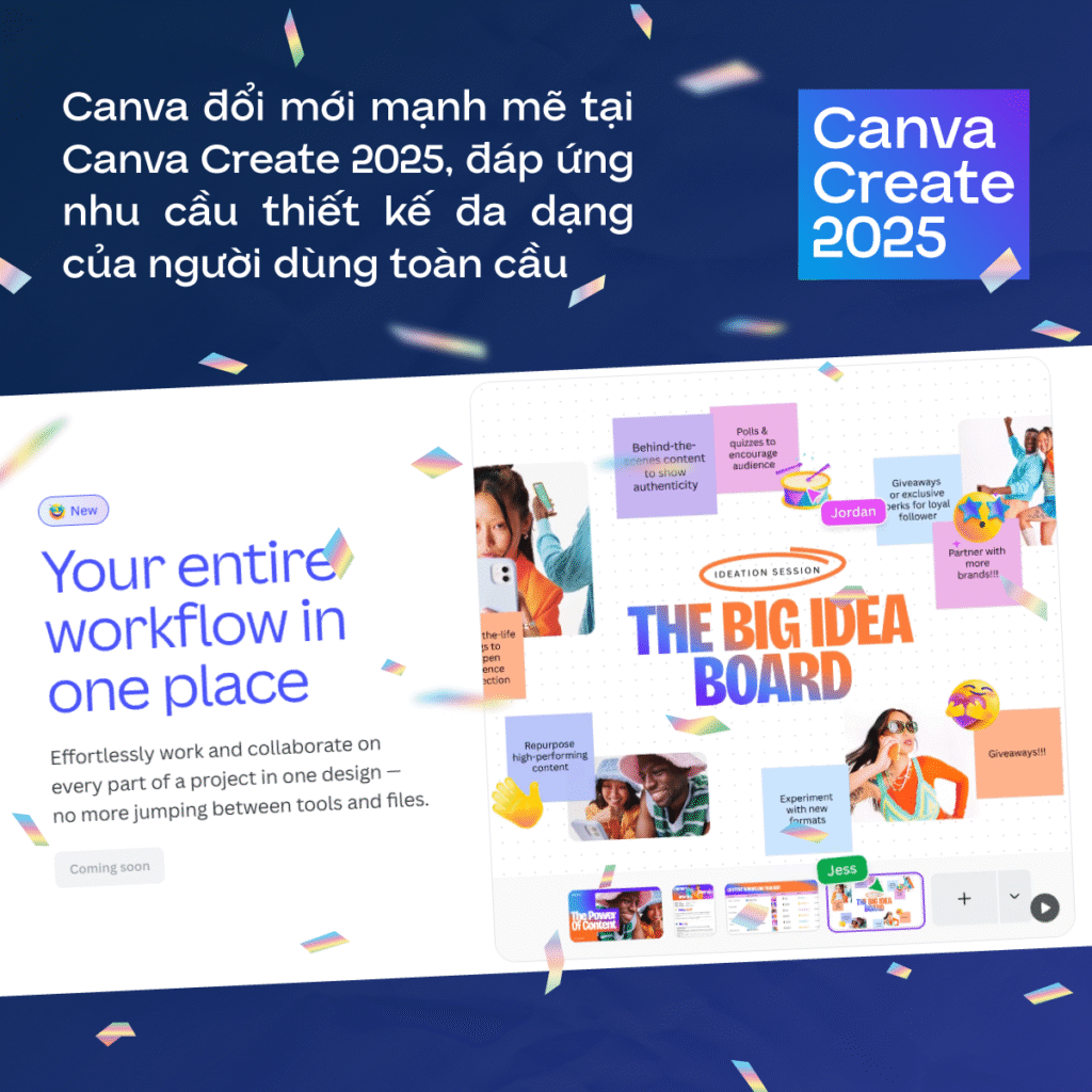 Canva Create 2025: Bùng nổ tính năng mới ứng dụng AI, định hình tương lai sáng tạo giữa con người và công nghệ Canva đổi mới mạnh mẽ tại Canva Create 2025, đáp ứng nhu cầu thiết kế đa dạng của người dùng toàn cầu